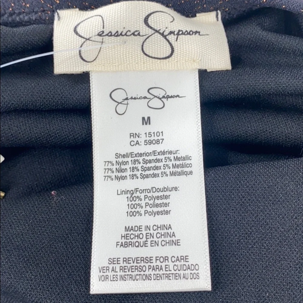 JESSICA Simpson Black Shimmering 1 Piece Swimsuit
